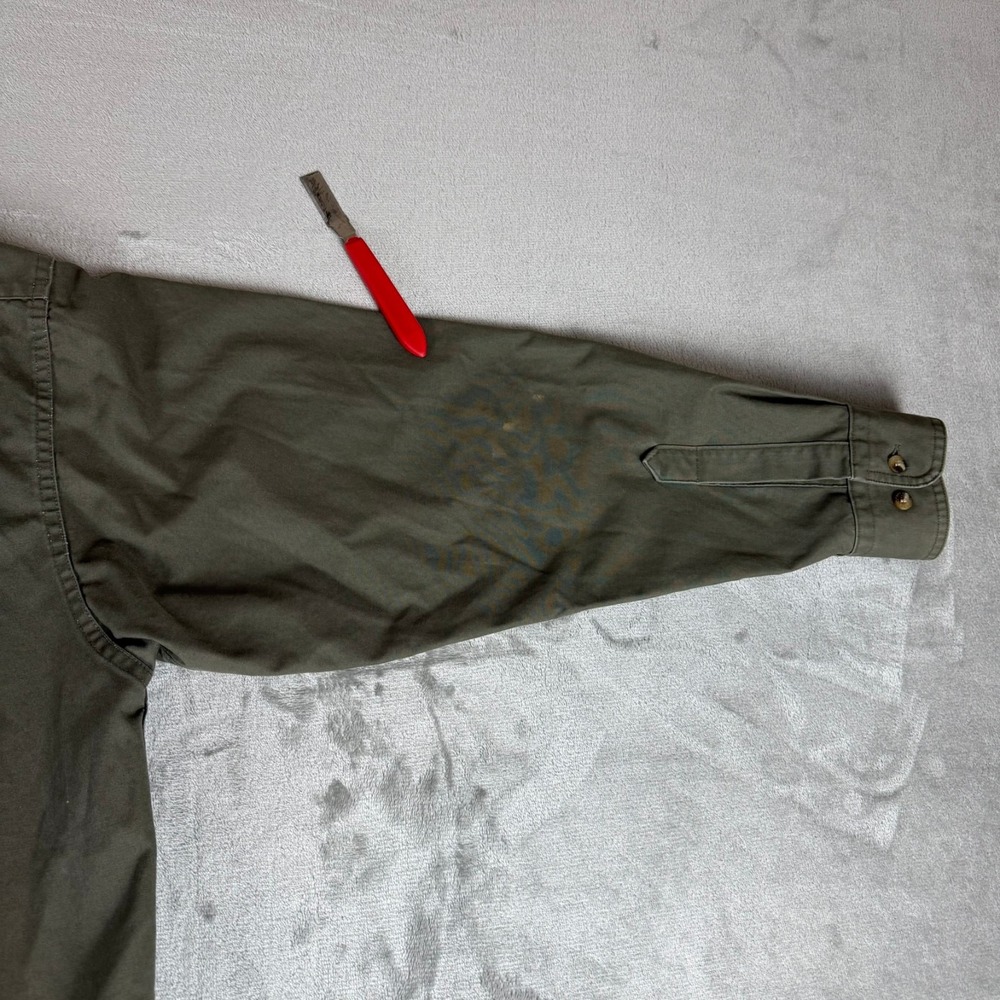 Filson Heavy Cotton Field Shirt Mens XL Olive Green Flap Pockets Utility USA - Picture 8 of 10